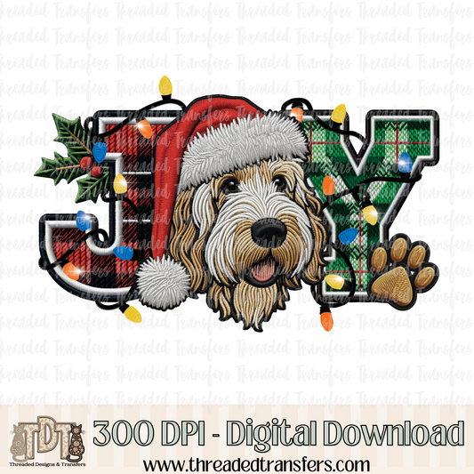 Labradoodle Joy Faux Embroidery Digital Design Download (PNG Format - no product shipped)