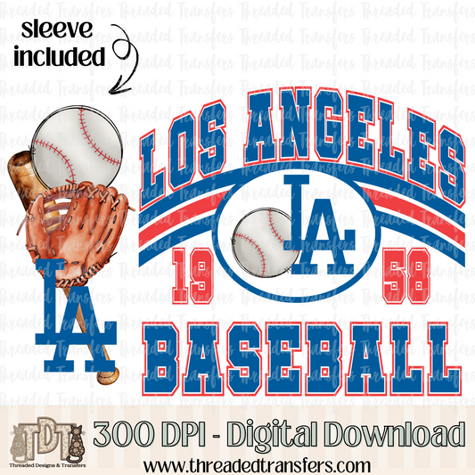 Los Angeles Base & Matching Sleeve Digital Design Download (PNG Format - no product shipped)