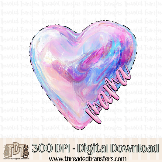 Mama Swirl Heart Digital Design Download (PNG Format - no product shipped)