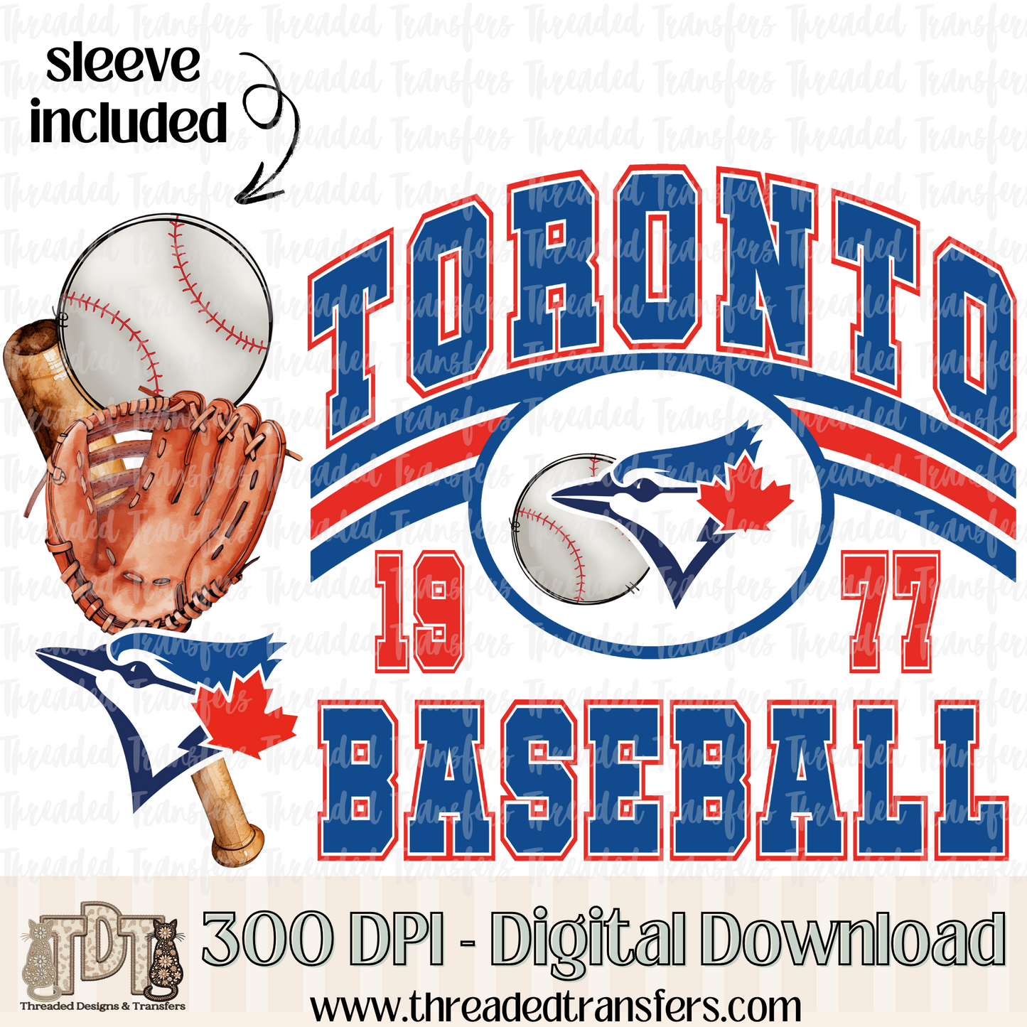 Toronto Base & Matching Sleeve Digital Design Download (PNG Format - no product shipped)