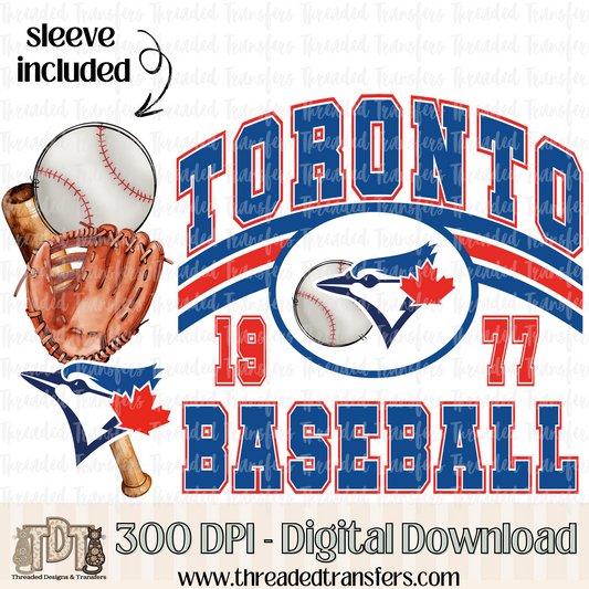 Toronto Base & Matching Sleeve Digital Design Download (PNG Format - no product shipped)