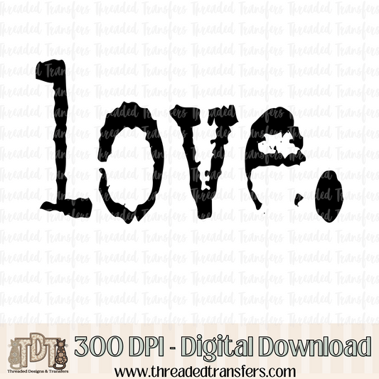 Love Typography Digital Design Download (PNG Format - no product shipped)