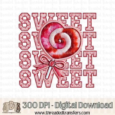 Sweet Pop Faux Embroidery Digital Design Download (PNG Format - no product shipped)