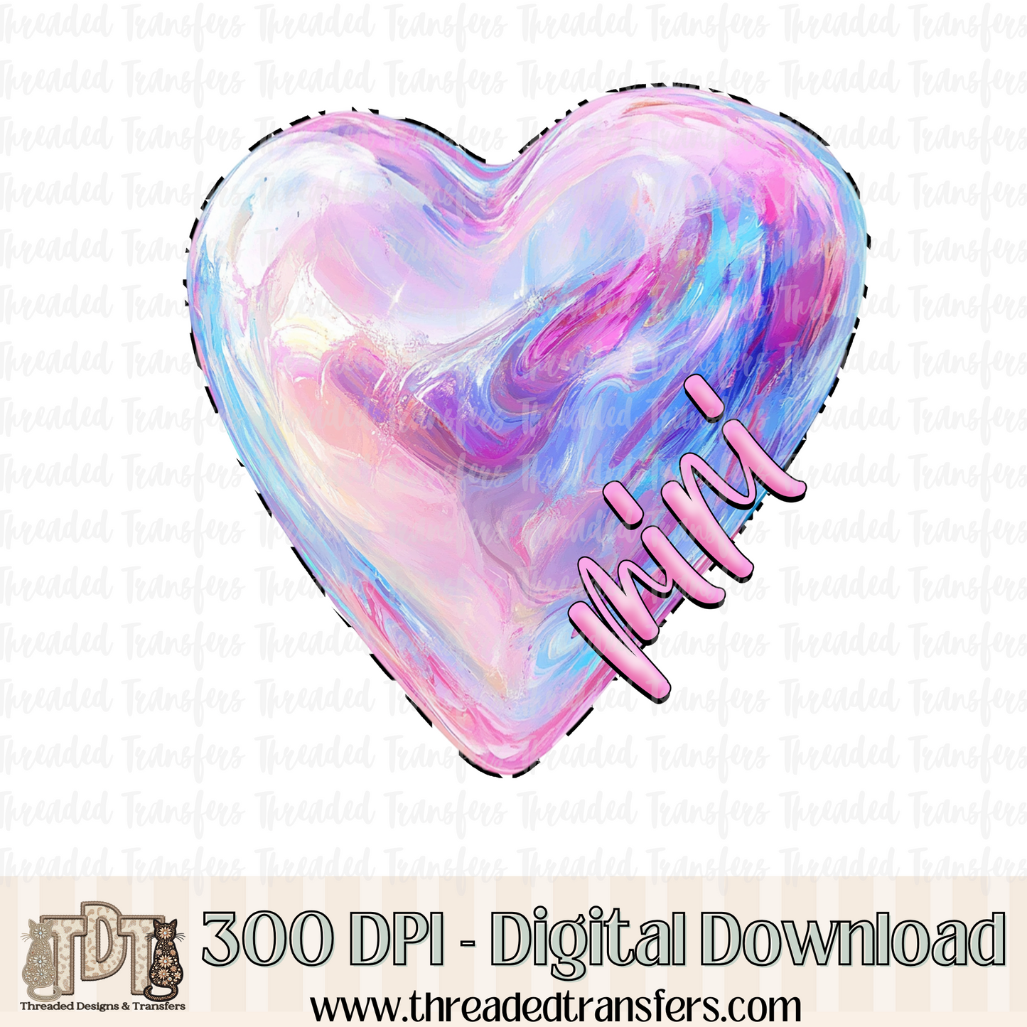 Mini Swirl Heart Digital Design Download (PNG Format - no product shipped)