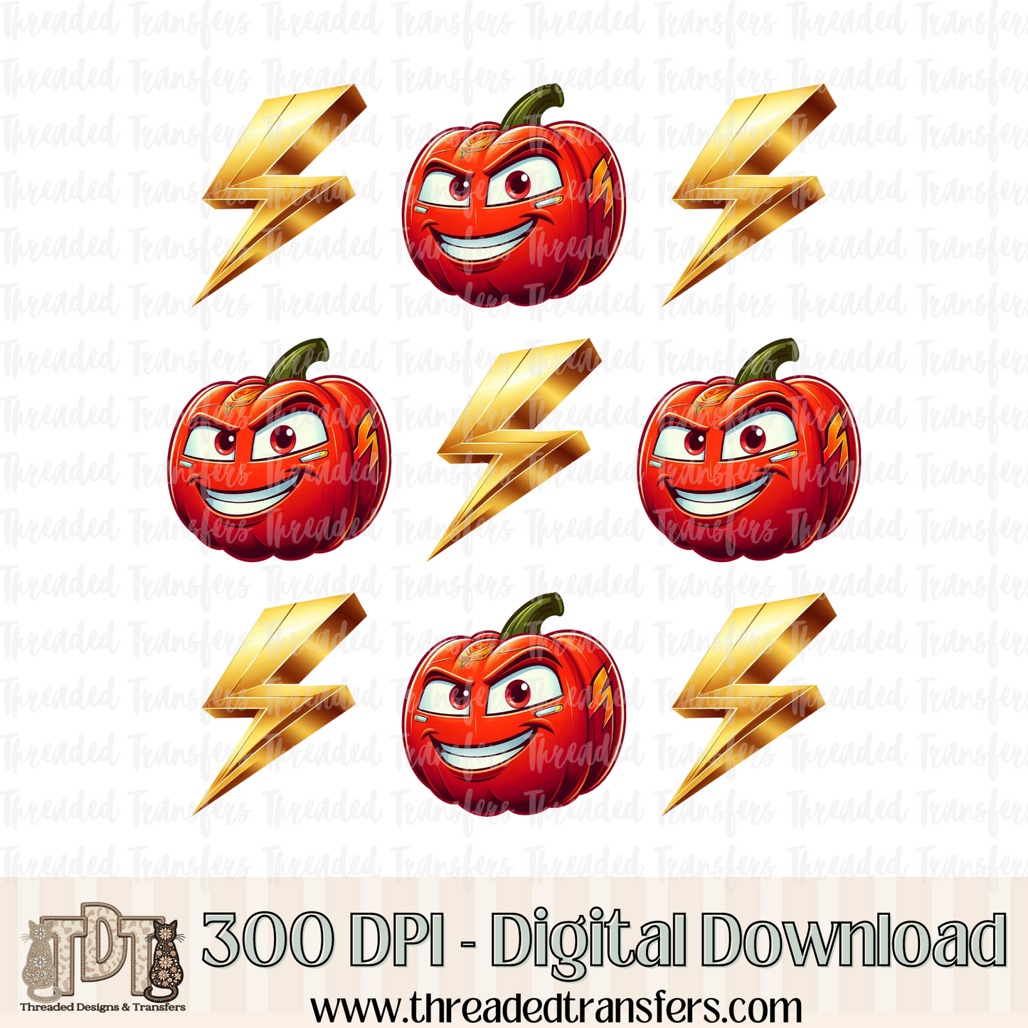 Vroom Pumpkin 2 with Bolts Digital Design Download (PNG Format - no product shipped)