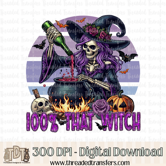 That Witch Faux Sequin & Faux Embroidery Digital Design Download (PNG Format - no product shipped)