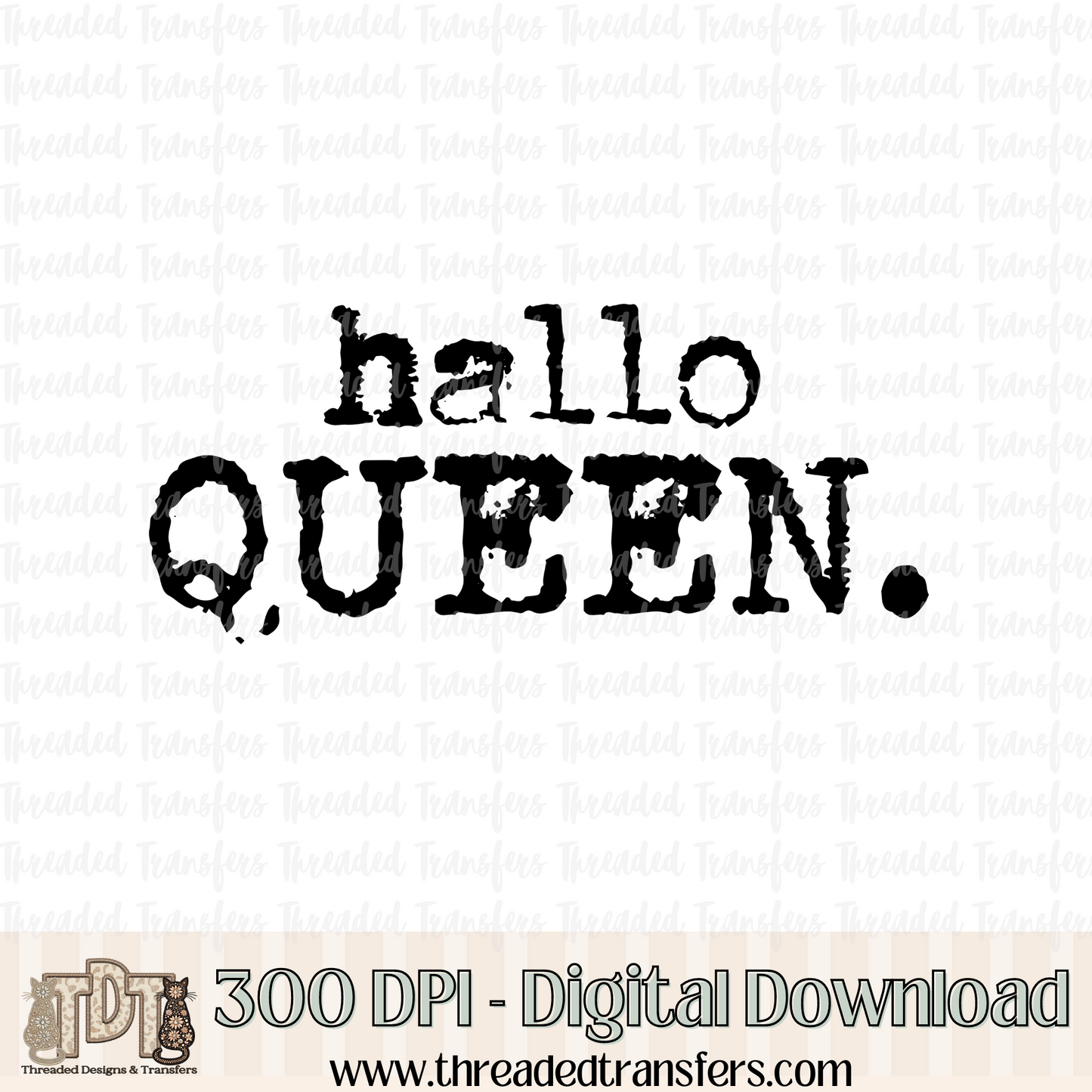 Halloqueen Typography Digital Design Download (PNG Format - no product shipped)