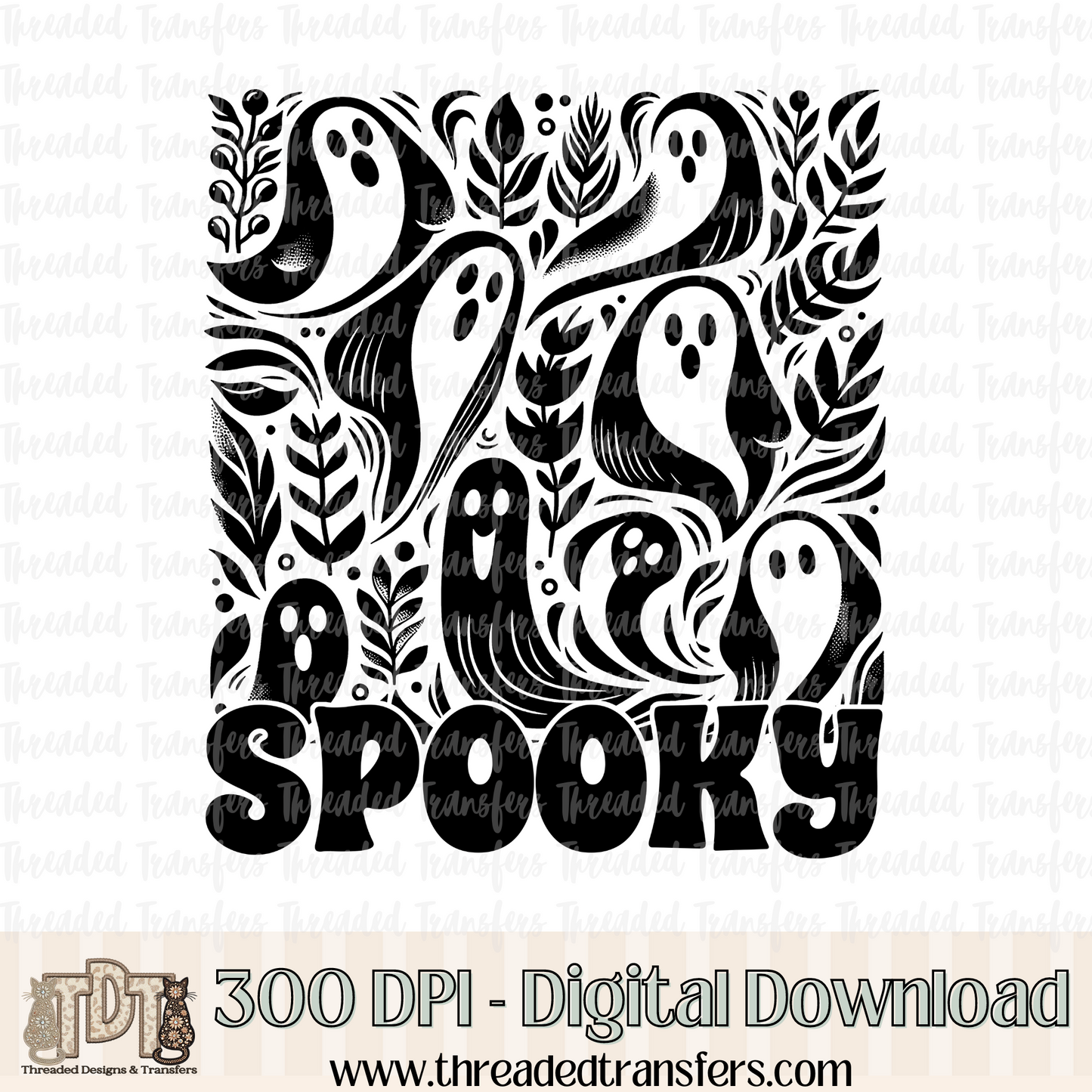 Spooky Wavy Ghosts Digital Design Download (PNG Format - no product shipped)