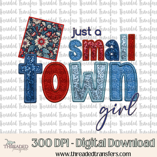 New Mexico Small Town Faux Embroidery & Faux Sparkles Digital Design Download (PNG Format - no product shipped)