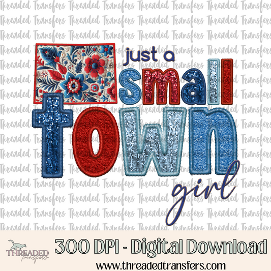 Colorado Small Town Faux Embroidery & Faux Sparkles Digital Design Download (PNG Format - no product shipped)