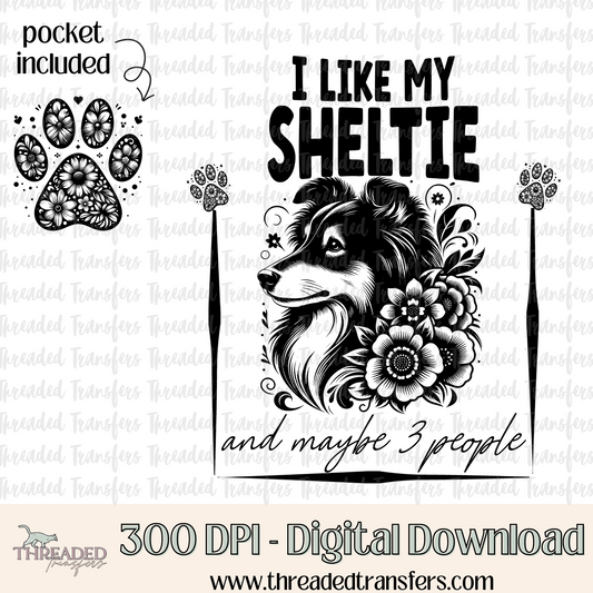 Sheltie and 3 People Digital Design Download (PNG Format - no product shipped)