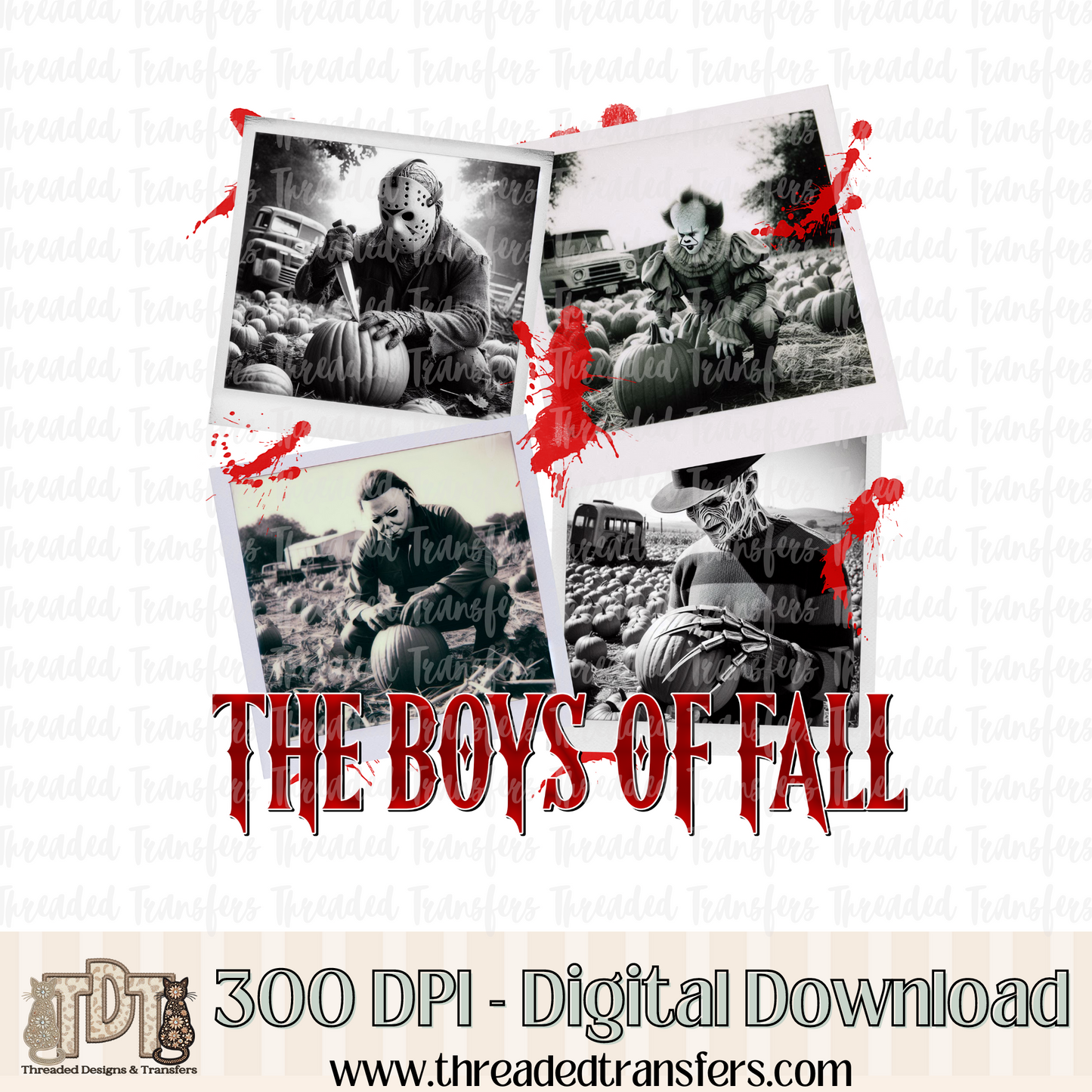 The Boys of Fall Pics Digital Design Download (PNG Format - no product shipped)