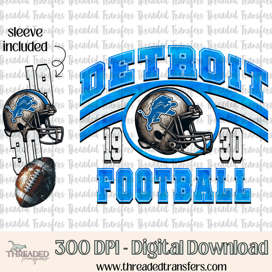 Detroit Grunge & Matching Sleeve Digital Design Download (PNG Format - no product shipped)