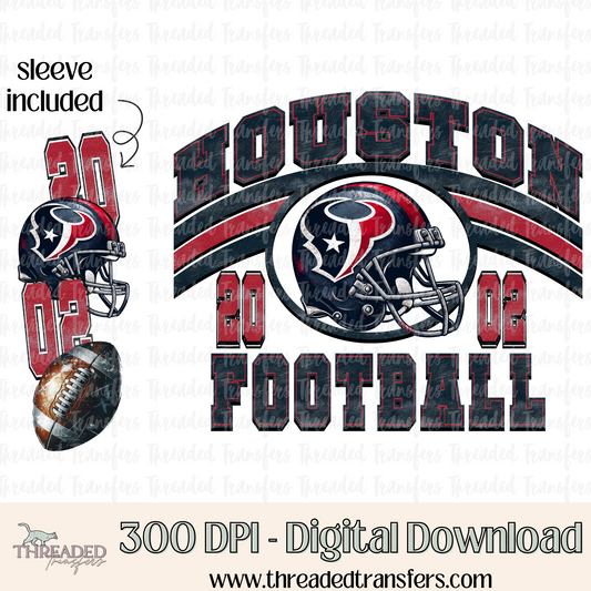 Houston Grunge & Matching Sleeve Digital Design Download (PNG Format - no product shipped)