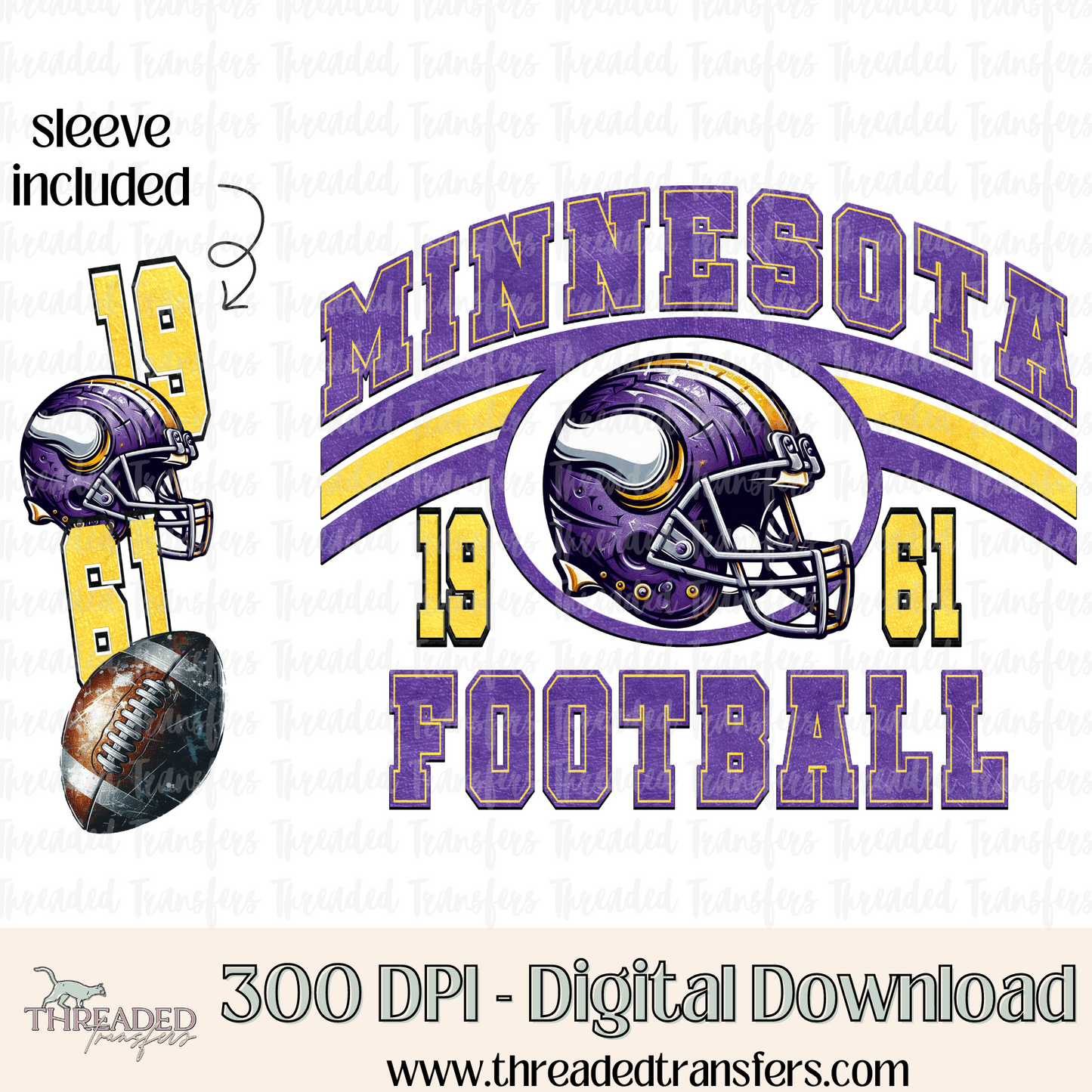 Minnesota Grunge & Matching Sleeve Digital Design Download (PNG Format - no product shipped)