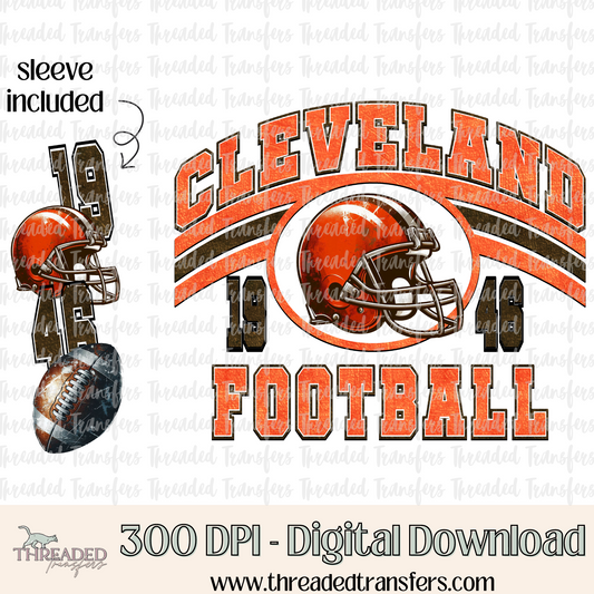 Cleveland Grunge & Matching Sleeve Digital Design Download (PNG Format - no product shipped)