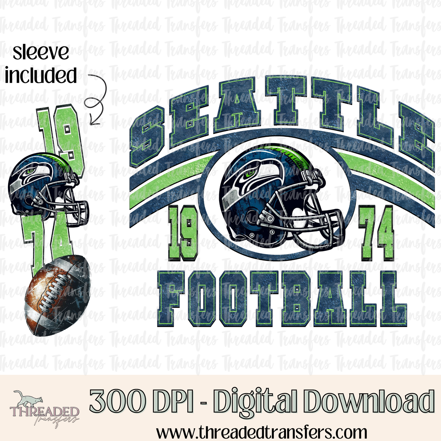 Seattle Grunge & Matching Sleeve Digital Design Download (PNG Format - no product shipped)