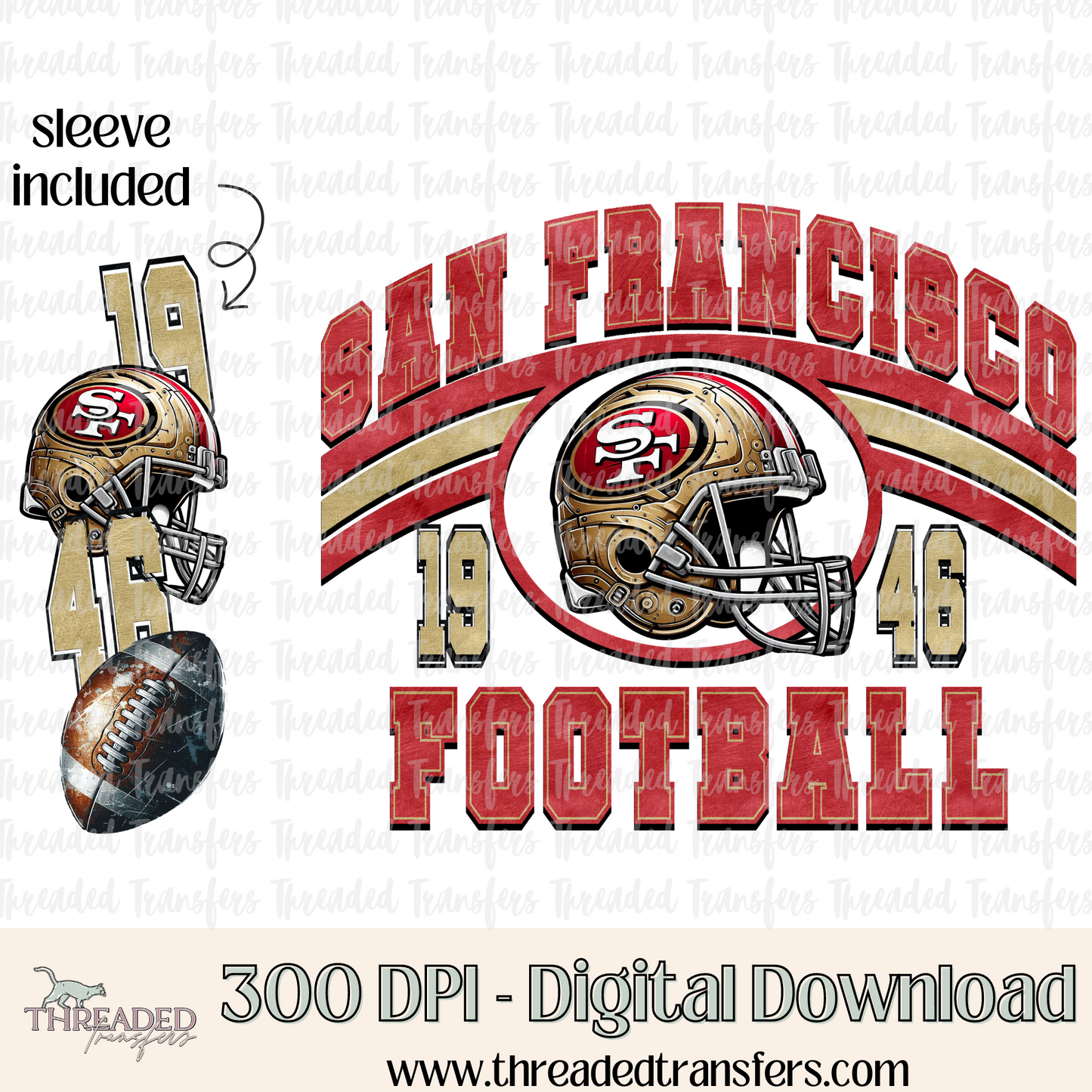 San Francisco Grunge & Matching Sleeve Digital Design Download (PNG Format - no product shipped)