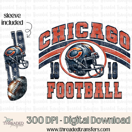 Chicago Grunge & Matching Sleeve Digital Design Download (PNG Format - no product shipped)