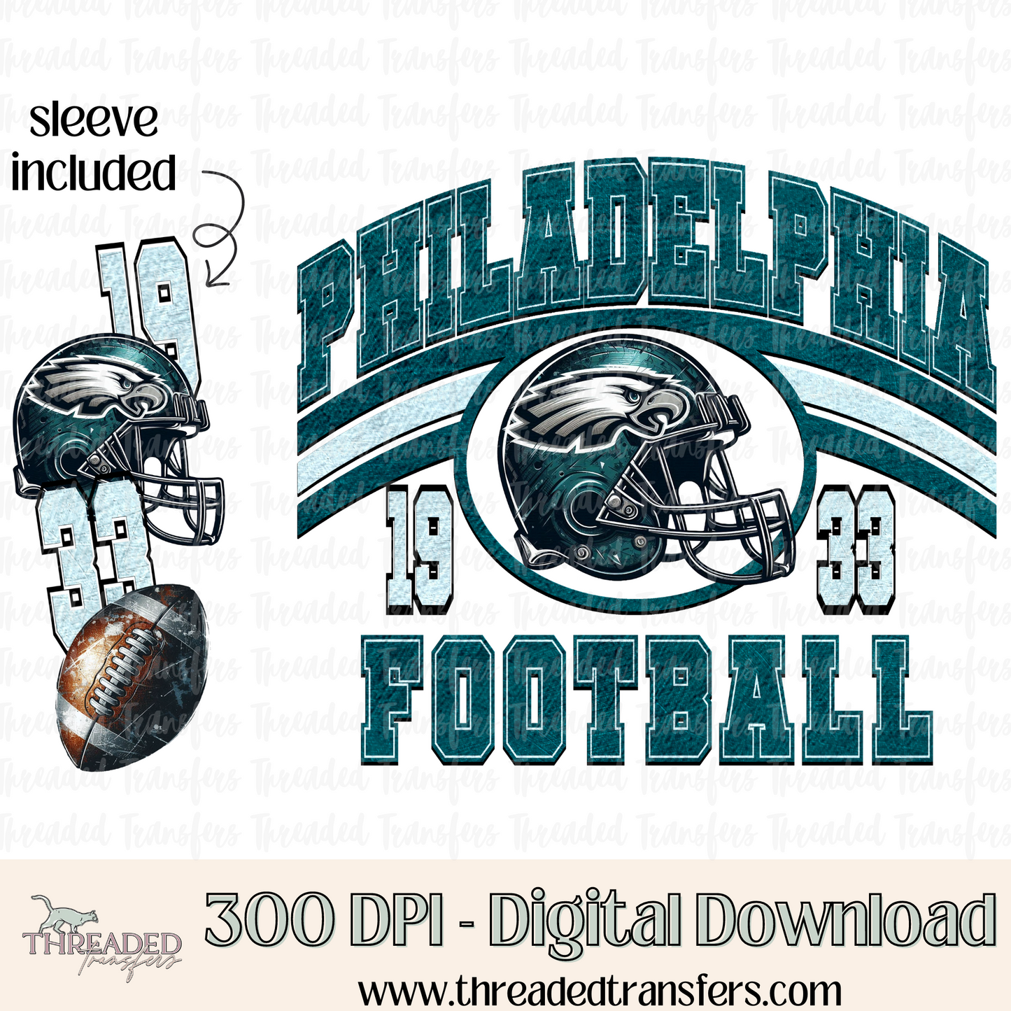 Philadelphia Grunge & Matching Sleeve Digital Design Download (PNG Format - no product shipped)