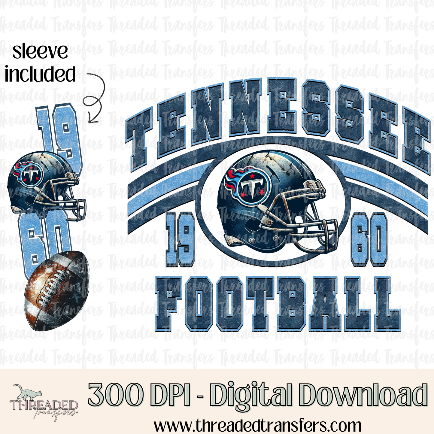 Tennessee Grunge & Matching Sleeve Digital Design Download (PNG Format - no product shipped)