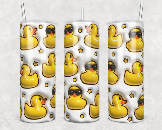 3D Bubbly Ducks 3D Look Sublimation Transfer Tumbler Wrap 20oz (read description)