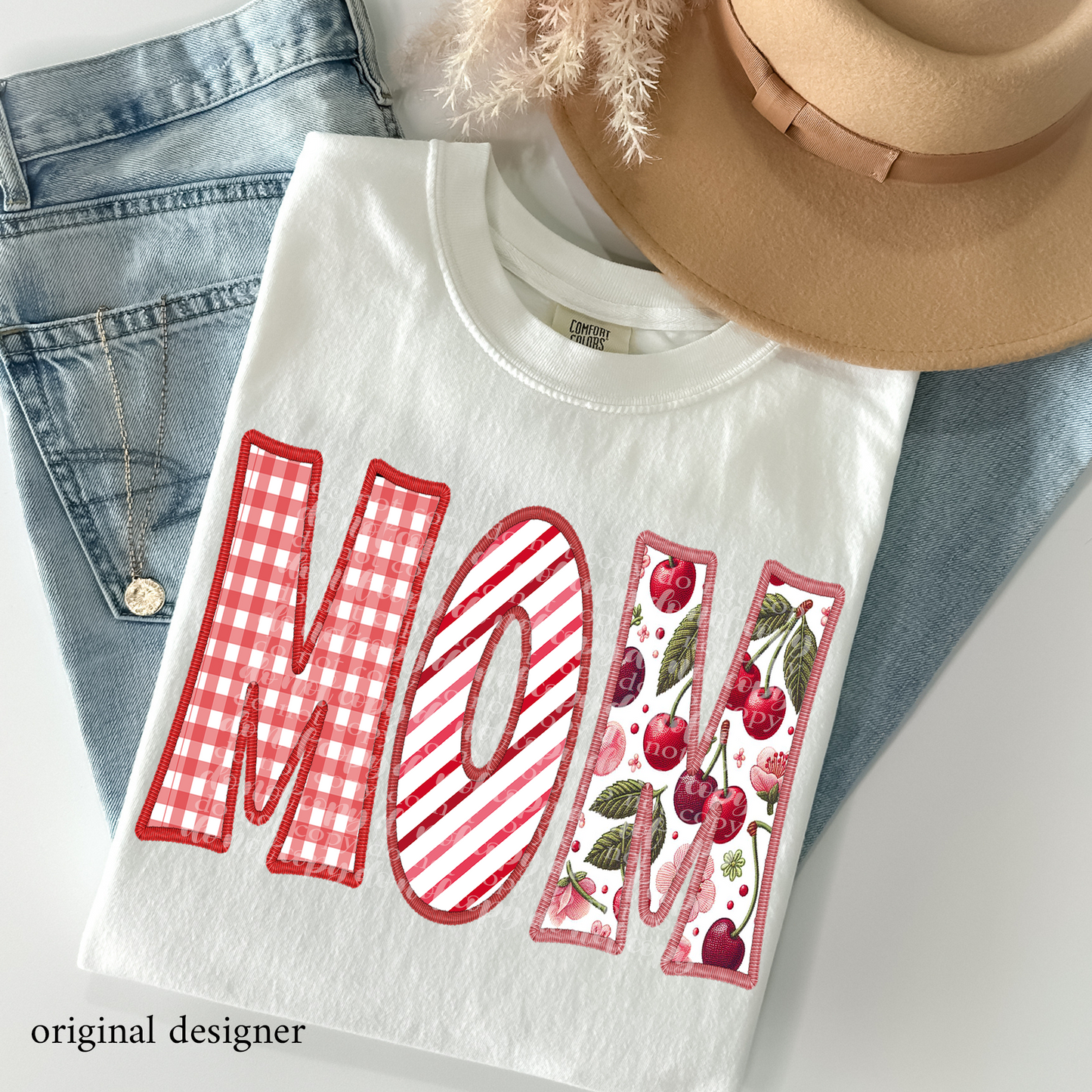 Mom Sweet Cherry Career **EXCLUSIVE** Faux Embroidery DTF & Sublimation Transfer