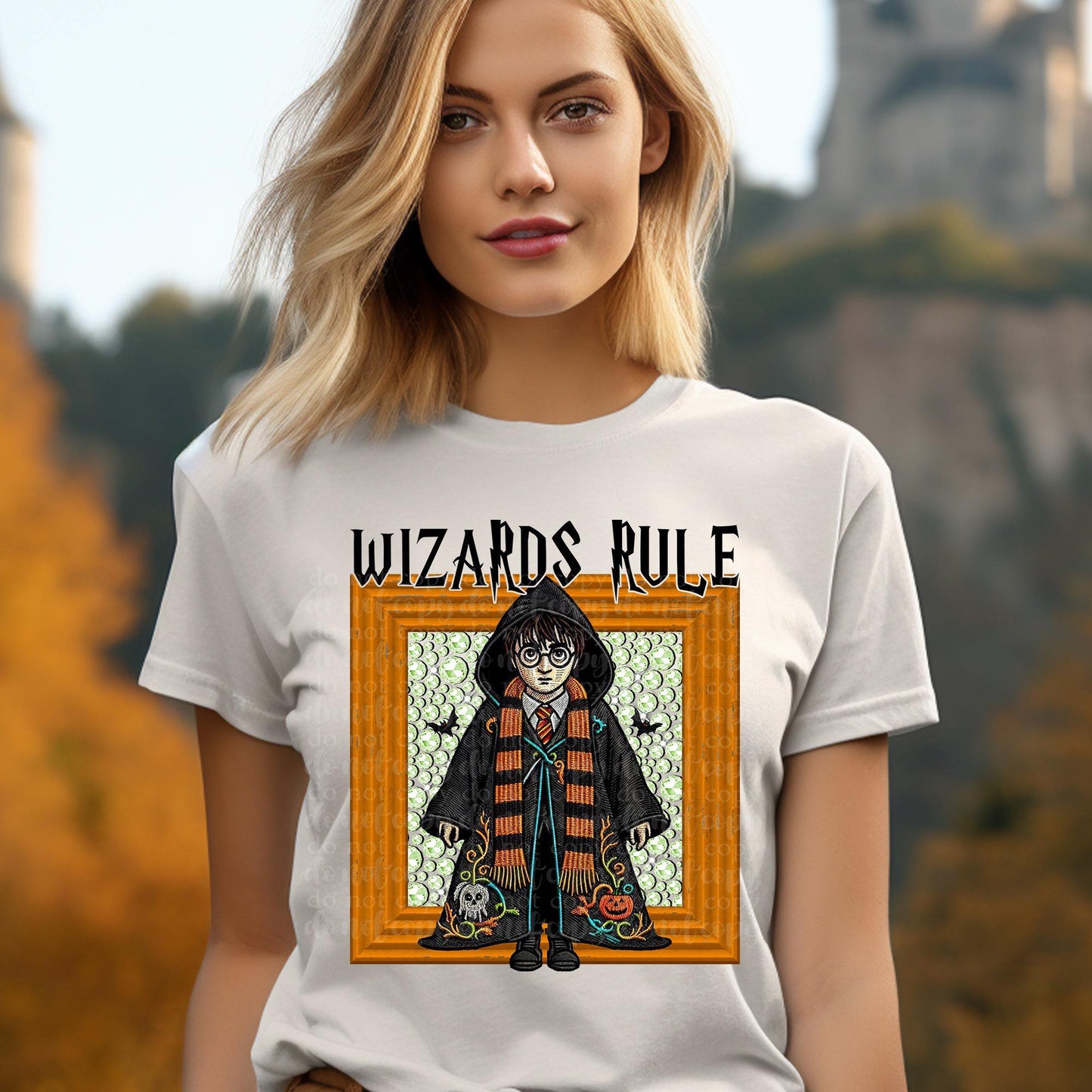 Wizards Rule Faux Rhinestone & Faux Embroidery DTF & Sublimation Transfer