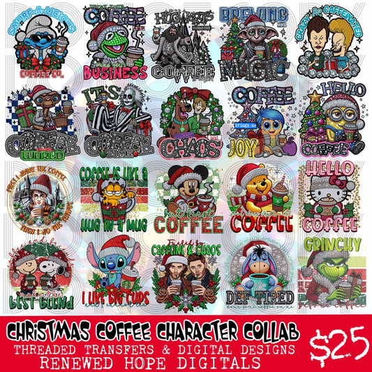 Christmas Coffee Character Collab with Renewed Hope Digitals