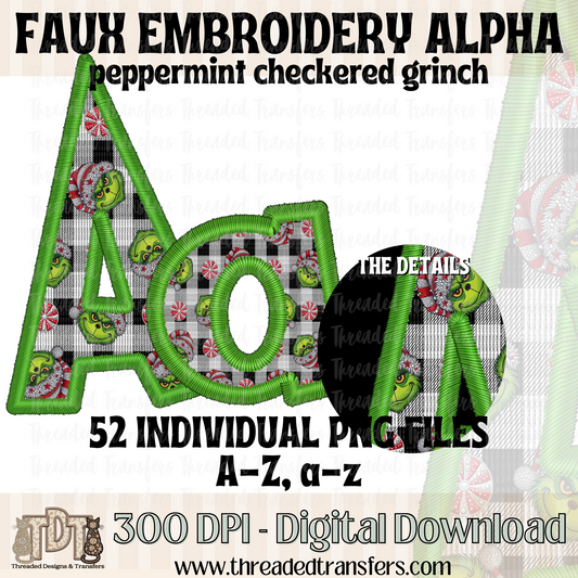 Mean Green Peppermint Checkered Alpha Digital Download (PNG Format - no products shipped)