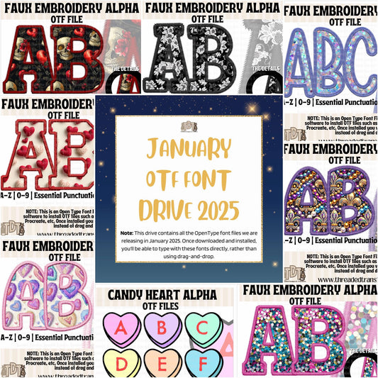 January OTF Font Drive 2025 (read description)