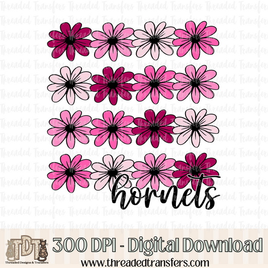 Floral Hornets Digital Design Download (PNG Format - no product shipped)