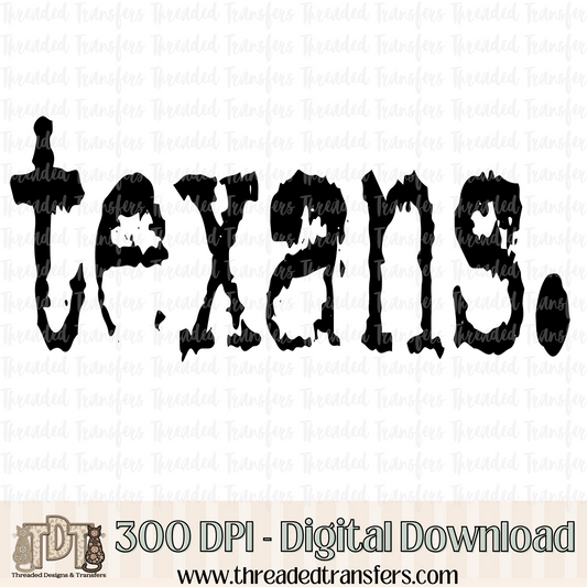 Texans Typography Digital Design Download (PNG Format - no product shipped)