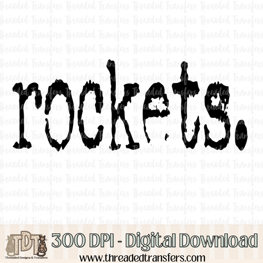 Rockets Typography Digital Design Download (PNG Format - no product shipped)