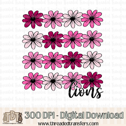 Floral Lions Digital Design Download (PNG Format - no product shipped)