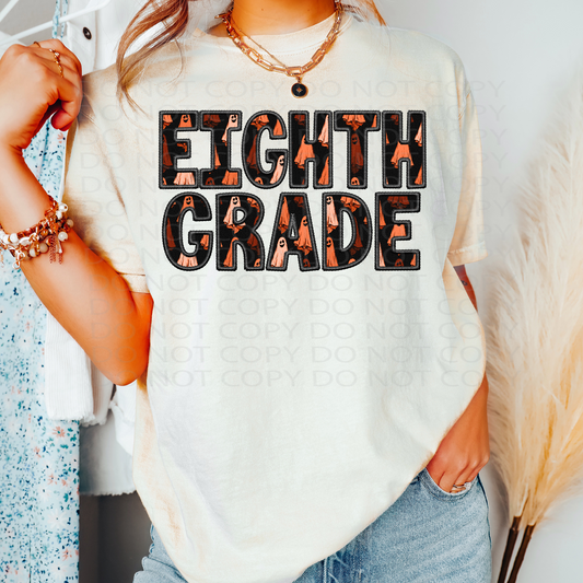 Eighth Grade Faux Embroidery Ghosts DTF & Sublimation Transfer