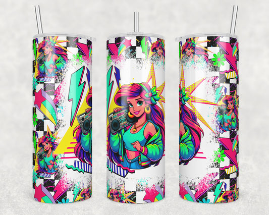 90's Mermaid (matches shirt) Sublimation Transfer Tumbler Wrap 20oz (read description)