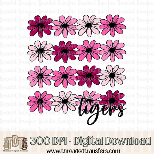 Floral Tigers Digital Design Download (PNG Format - no product shipped)