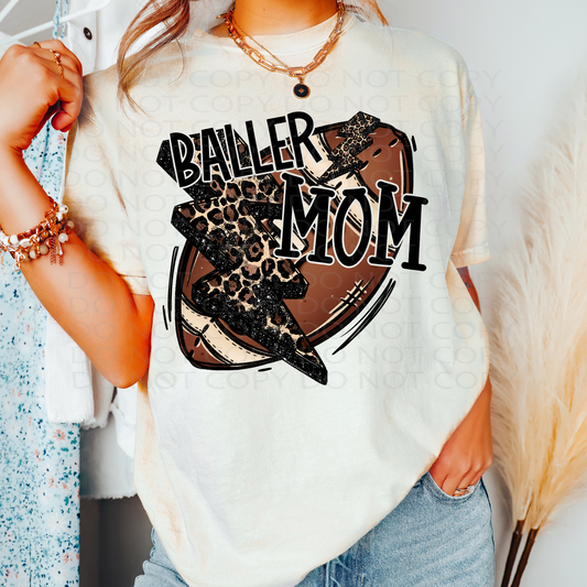 Baller Mom Football DTF & Sublimation Transfer