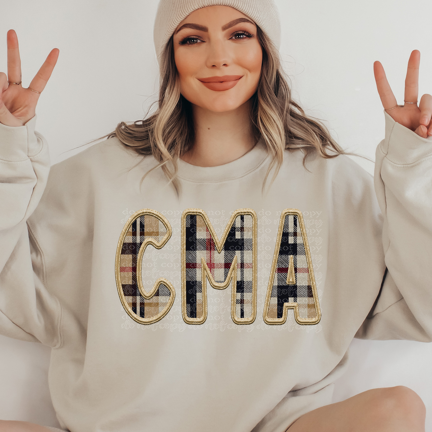 CMA Fall Plaid Faux Embroidery DTF & Sublimation Transfer