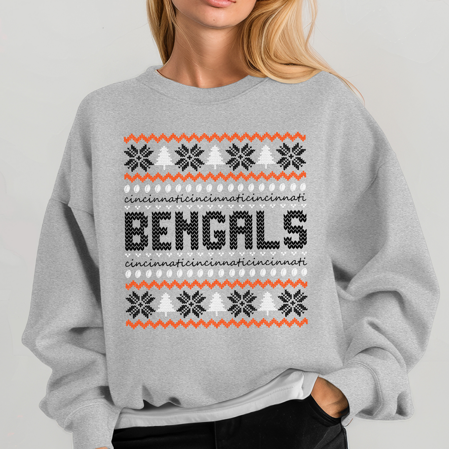 Cincinnati Ugly Sweater DTF & Sublimation Transfer