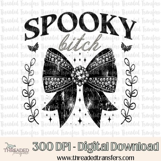 Spooky Bitch Faux Rhinestones Digital Design Download (PNG Format - no product shipped)