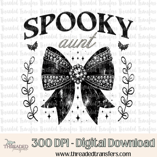 Spooky Aunt Faux Rhinestones Digital Design Download (PNG Format - no product shipped)