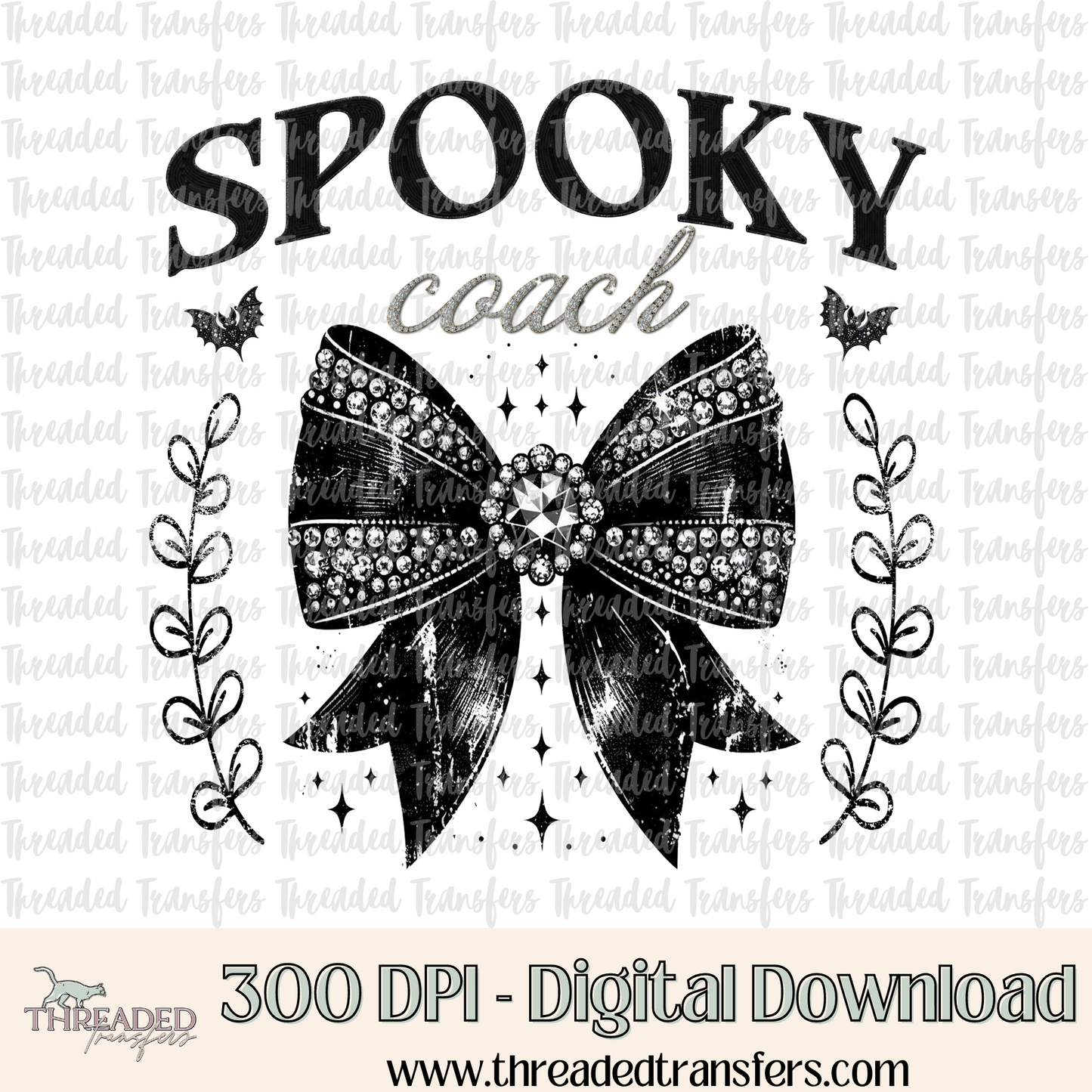 Spooky Coach Faux Rhinestones Digital Design Download (PNG Format - no product shipped)