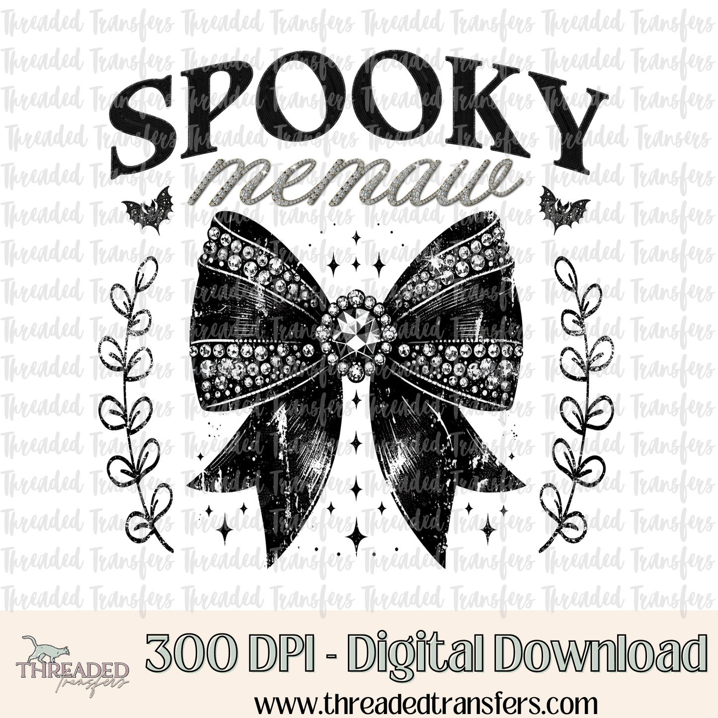 Spooky Memaw Faux Rhinestones Digital Design Download (PNG Format - no product shipped)