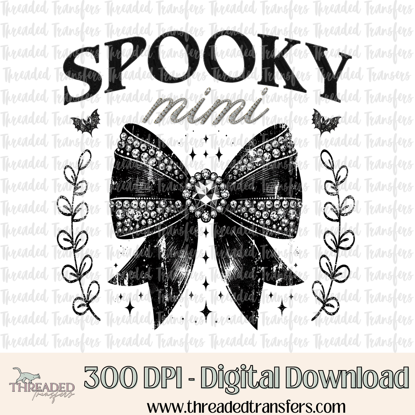 Spooky Mimi Faux Rhinestones Digital Design Download (PNG Format - no product shipped)