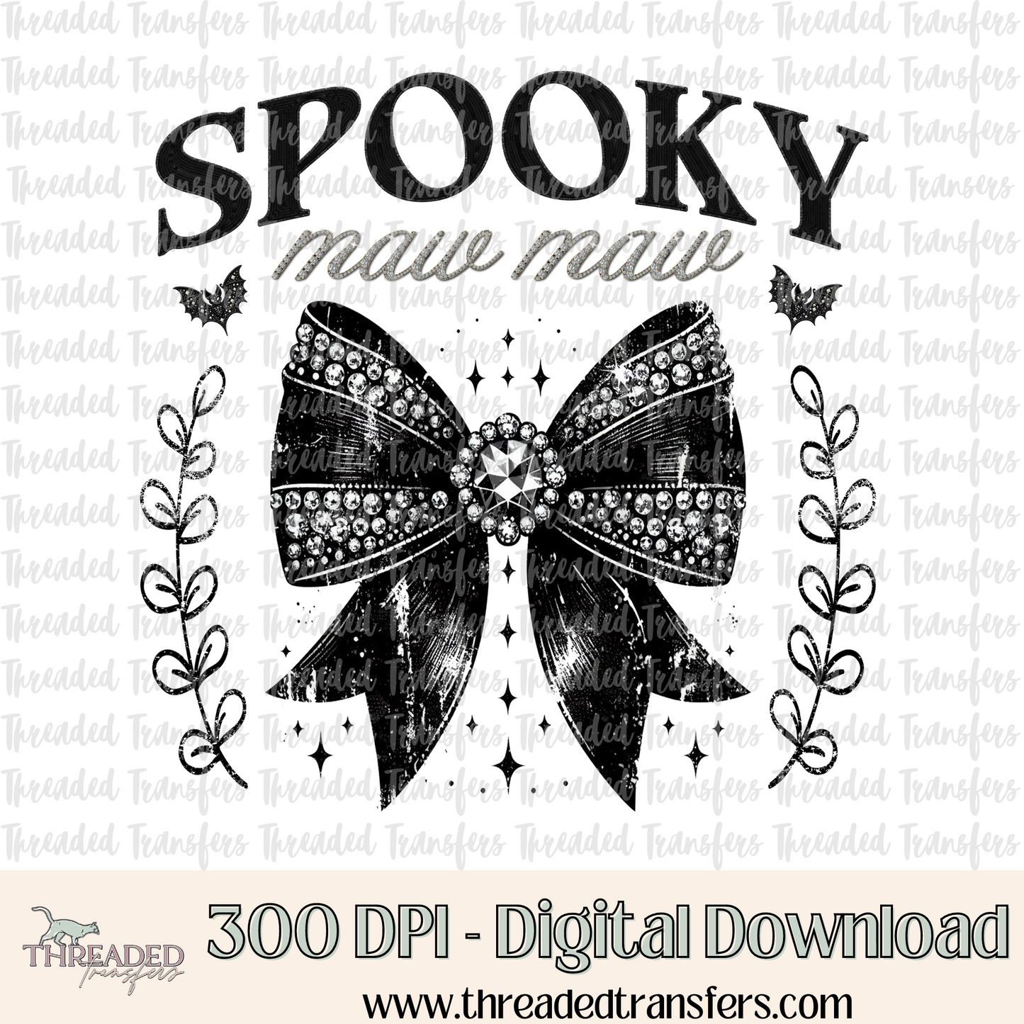 Spooky Maw Maw Faux Rhinestones Digital Design Download (PNG Format - no product shipped)