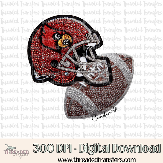 Cardinals UL Faux Rhinestones & Faux Embroidery Digital Design Download (PNG Format - no product shipped)