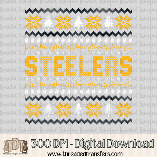 Pittsburgh Ugly Sweater Digital Design Download (PNG Format - no product shipped)