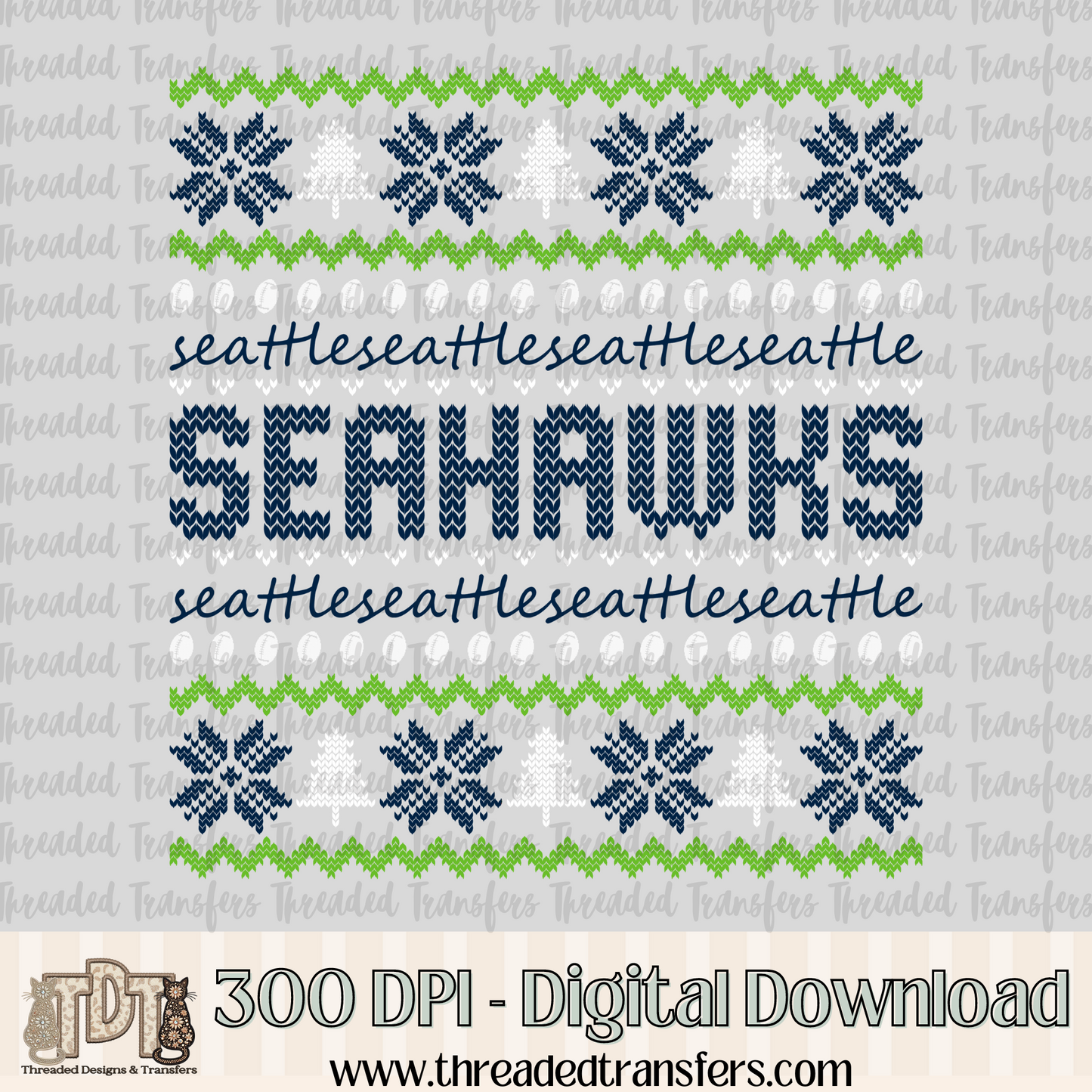 Seattle Ugly Sweater Digital Design Download (PNG Format - no product shipped)